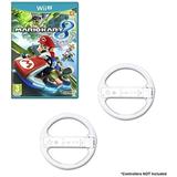Used Mario Kart Game Bundle With 2 Wii Wheels White For Wii U (Used)
