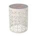 Leiam Outdoor Iron Side Table White Multi-Color