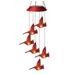 Siaonvr Solar Led Red Bird Wind Chime Lamp Outdoor Hanging Decorative Light