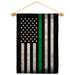 Usa Thin Green Line Garden Flag Set Military Service 13 X18.5 Double-Sided Yard Banner