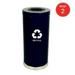 Witt Industries Steel 24-Gallon 1 Opening Recycling Container with 1 Metal Liner Legend Recycle Round Black (Pack of 2)