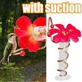 Travelwant Hummingbird Feeder Hand Crafted Copper Window Mount Hummingbird Feeder Realistic Flower Strong Suction Cups Easy to Clean Window Bird Feeders for Outdoors