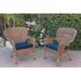 Jeco Windsor Resin Wicker Outdoor Patio Arm Chair - Set of 2