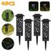 Duety 4pcs Solar Garden Light Outdoor Auto ON/OFF Solar Ground Light IP44 Waterproof Solar Lawn Lamp with Warm/White Light Hollow Stakes Light for Yard Lawn Patio Courtyard