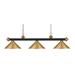 Z-Lite 200-3-Msg Riviera 3 Light 57 Wide Billiard Multi Light Pendant - Bronze