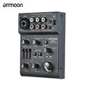 ammoon AGE03 5-Channel Mini Mic-Line Mixing Console Mixer with USB Audio Interface Built-in Echo Effect USB Powered for Recording DJ Network Live Broadcast Karaoke