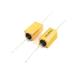 5W 600 Ohm Axial Gold Tone Heatsink Aluminum Clad Resistor 2 Pcs