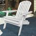 YRLLENSDAN Folding White Adirondack Chair Outdoor Chairs Wood Outdoor Recliner Chair for Adult Wooden Fire Pit Chairs Patio Outdoor Lounge Furniture for Garden