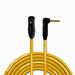 Coluber Cable - 3-Pin XLR Male to Right Angle 1/4 TS Unbalanced Mono Cable