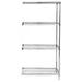 4-Shelf Stainless Steel Wire Shelving Add-On Unit - 12 x 60 x 54 in.