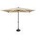 Tcbosik Outdoor LED Patio Bench Umbrella 10 Ft X 6.5 Ft Market Table Umbrella With Push Button Tilt & Crank (Base Not Included)-Taupe