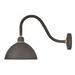 1 Light Medium Outdoor Gooseneck Barn Light in Traditional-Industrial Style 12 inches Wide By 17 inches High-Museum Bronze Finish Bailey Street Home