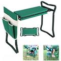 Garden Kneeler and Seat Stool Heavy Duty Garden Folding Bench with Large Tool Pocket and Soft EVA Kneeling Pad/Kneeling Stool+Tool Bag