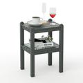 TORVA Outdoor Side & Accent Table All-Weather Recycled HDPE Lumber Patio Adirondack End Tables Gray