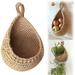 Walbest Braid Fabric Hanging Basket Wall Planter - Wall Mount Small Hanging Planter Teardrop Shape Hanging Basket for Plants Succulent Wall Decor Hanging Herb Pot Holder for in/Outdoor