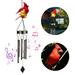 Solar Cardinal Wind Chime EEEkit LED Solar Powered Red Bird Wind Bells Garden Decor Memorial Gift for Grandma Wife Lover