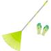 Plastic Leaf Rake Set Garden Poly Shrub Rake with 56â€™â€™ Lightweight Stainless Steel Handle Durable Plastic Head 22Tines & 15Tines