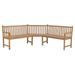 Anself Garden Corner Bench Teak Wood Patio Porch Chair Wooden Outdoor Bench for Backyard Balcony Park Lawn Furniture 72.8 x 72.8 x 35.4 Inches (L x W x H)