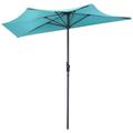 9Ft Half Round Umbrella Patio Bistro Wall Balcony Door Window Sun Shade