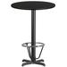 Flash Furniture 30 Round Black Laminate Table Top with 22 x 22 Bar Height Table Base and Foot Ring