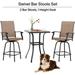 Aura 3 Piece Bistro Swivel Furniture Set â€“ 2 Arm Relaxing Chair And Squire Glass Table