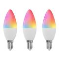 Arealer WiFi Smart Bulb RGB+W+C LED Candle Bulb 5W E14 Dimmable Light Phone APP SmartLife/Tuya Remote Control Compatible with Home for Voice Control 3 pack