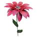 1Pack Metal Flower Garden Stakes Decor Outdoor Plant Pick Water Proof Metal Flower Stick for Lawn Yard Patio Rose Red