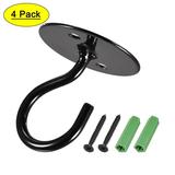 Uxcell Ceiling Hooks Wall Mounted 40x43mm Iron for Hanging Plants Black 4Pack