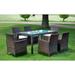 Andoer 7 Piece Outdoor Dining Set with Cushions Poly Rattan Brown