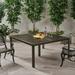 Noble House Tahoe Outdoor Aluminum Dining Table in Glossy Black