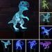 Porfeet Dinosaur 3D Illusion Color Changing LED Desk Light Child Room Table Night Lamp(2# B)