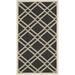 SAFAVIEH Courtyard Jasper Geometric Bordered Indoor/Outdoor Area Rug 2 x 3 7 Black/Beige