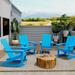GARDEN Set of 4 Modern Plastic Outdoor Rocking Chairs for Patio Porch Pacific Blue