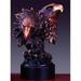 F Two Eagle Heads Bronze Plated Resin Sculpture