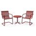 Crosley Gracie 3 Piece Metal Patio Conversation Set in Coral Red