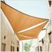 ColourTree 14 x 14 x 14 Sand Triangle Sun Shade Sail Canopy Mesh Fabric UV Block & Water Air Permeable - Commercial Heavy Duty - 190 GSM - 3 Years Warranty - Custom Make