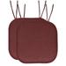 Herringbone Memory Foam 16 x 16 Chair Pad With Ties Burgundy 2 Pack