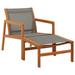 vidaXL Patio Chair Lounge Chair with Footrest Solid Wood Eucalyptus&Textilene