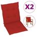 Carevas Garden Chair Cushions 2 pcs Red 39.4 x19.7 x1.2