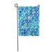 LADDKE Teal 50S Retro Blue Pattern Tiles in Any Direction Garden Flag Decorative Flag House Banner 12x18 inch