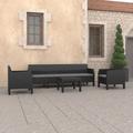 vidaXL 4 Piece Patio Lounge Set with Cushions PP Rattan Anthracite