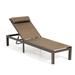 Pellebant Outdoor Chaise Lounge Aluminum Patio Adjustable Chairs with 2 Wheels Brown