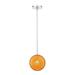 10 Inch 10W 1 Led Small Pendant-Chrome Finish-Orange Glass Color Eurofase Lighting 35913-054