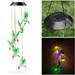 Solar Wind Chimes for Outside Color-Changing Hanging Mobile Green Hummingbird Wind Chime Outdoor Waterproof LED Solar Light Porch Deck Garden Patio Decor