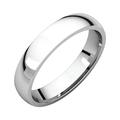 14k White Gold 4mm Polished Light Comfort Fit Band Ring - 4.3 Grams - Size 9