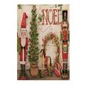 TureClos Christmas Garden Double Sides Flax Santa Claus Outdoor Home Decoration Flags Xmas Gift New Year Navidad Hanging