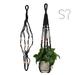 Pluokvzr Macrame Plant Hangers Indoor Outdoor With 2 X Hooks Hanging Planter Basket With Wood Beads Hanging Flower Pot Holder For Flower Patio Plant