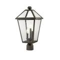 3 Light Outdoor Post Mount Lantern in Traditional Style 10 inches Wide By 20.5 inches High-Oil Rubbed Bronze Finish Bailey Street Home 372-Bel-4314866