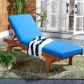 SAFAVIEH Newport Outdoor Patio Chaise Lounge Chair Natural/Royal Blue
