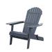 Merry Products Acacia Hardwood Flat Folding Adirondack Patio Chair Gray
